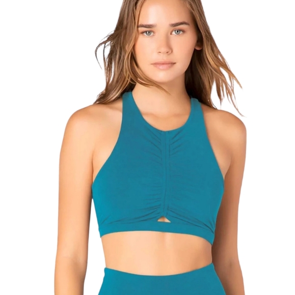 Beyond Yoga Tops Beyond Yoga Plush And Ruched Yoga Bra Crop Top